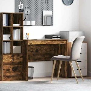 Bureau 90 x 50 x 76 cm chêne fumé bois d'ingénierie – vue d’ensemble