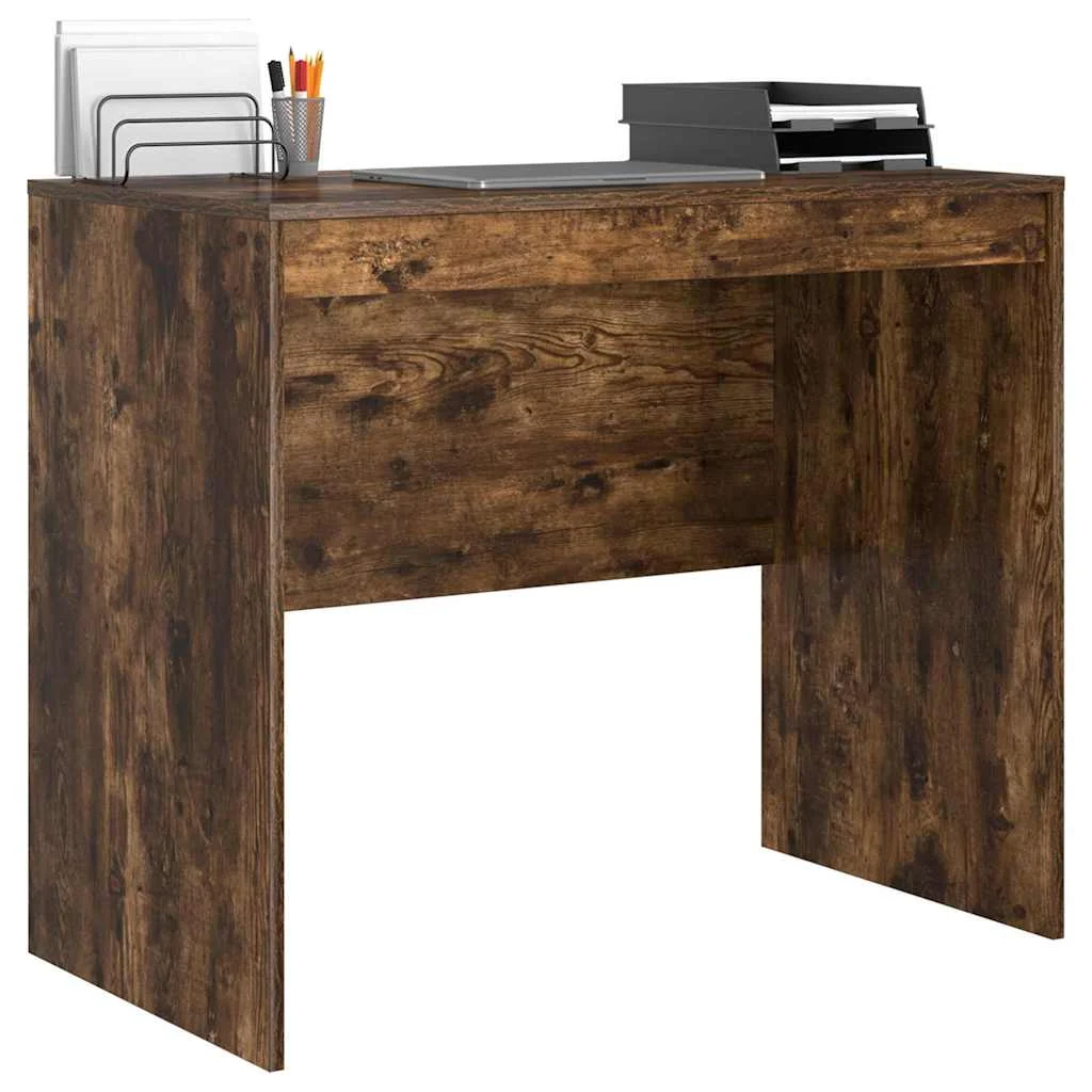 Bureau 90 x 50 x 76 cm chêne fumé bois d'ingénierie – vue de détail