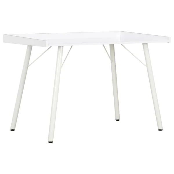 Bureau 90 x 50 x 79 cm blanc bois d'ingénierie – vue d’ensemble