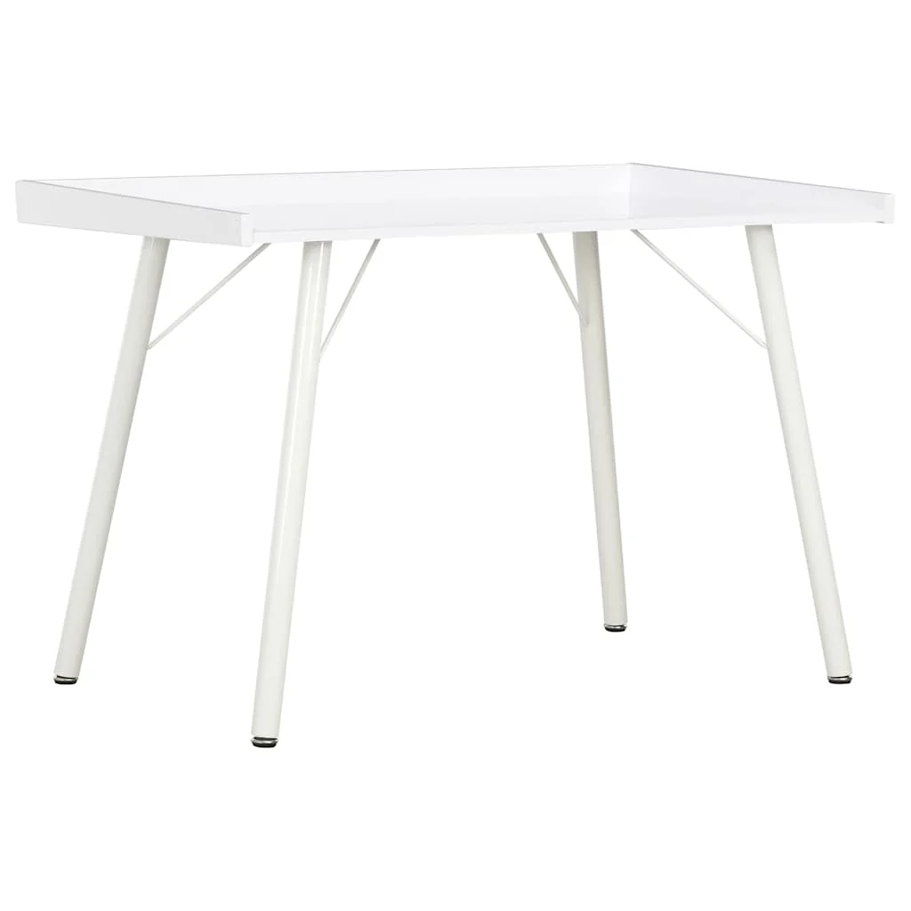 Bureau 90 x 50 x 79 cm blanc bois d'ingénierie – vue d’ensemble