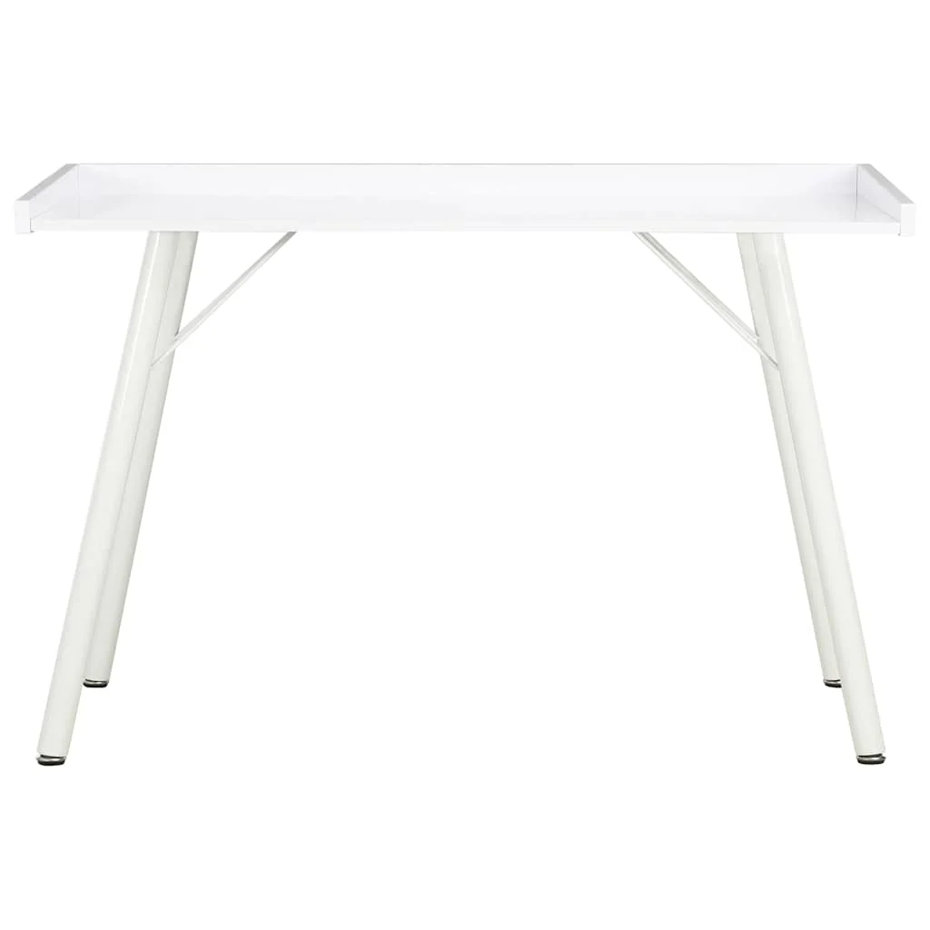 Bureau 90 x 50 x 79 cm blanc bois d'ingénierie – vue de côté