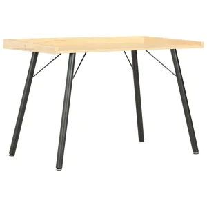 Bureau 90 x 50 x 79 cm noir et chêne bois d'ingénierie – vue d’ensemble