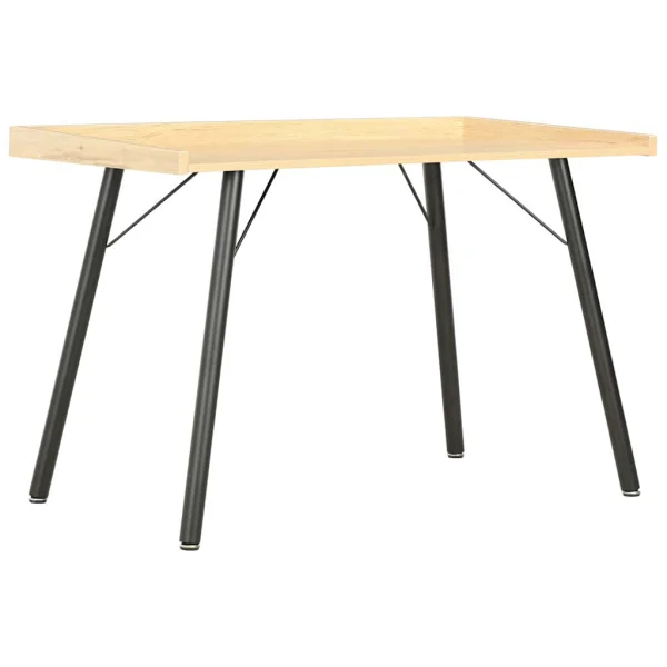 Bureau 90 x 50 x 79 cm noir et chêne bois d'ingénierie – vue d’ensemble