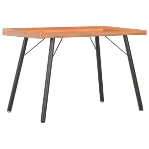 Bureau 90 x 50 x 79 cm noir et marron bois d'ingénierie – vue d’ensemble