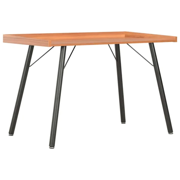 Bureau 90 x 50 x 79 cm noir et marron bois d'ingénierie – vue d’ensemble