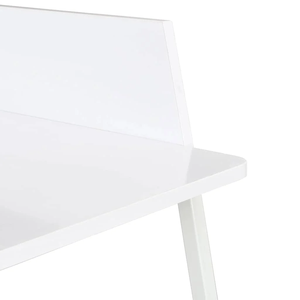 Bureau 90 x 60 x 88 cm blanc bois d'ingénierie – vue de dos