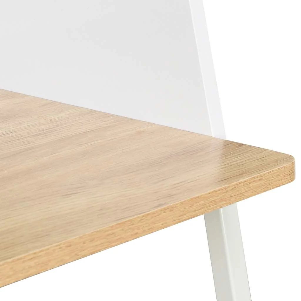 Bureau 90 x 60 x 88 cm blanc et marron bois d'ingénierie – vue de dos