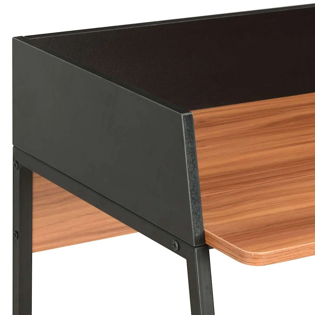 Bureau 90 x 60 x 88 cm noir et marron bois d'ingénierie – vue de dessus