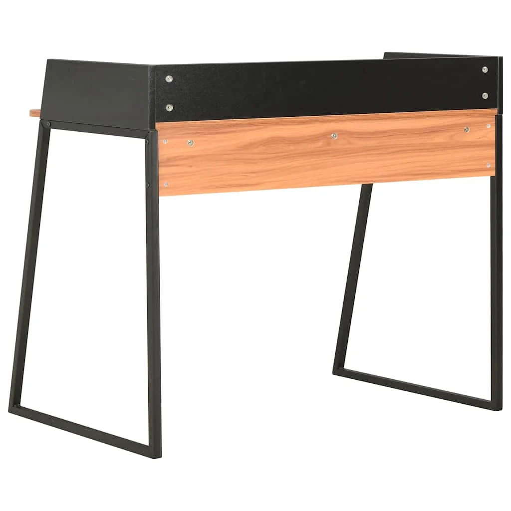 Bureau 90 x 60 x 88 cm noir et marron bois d'ingénierie – vue de détail
