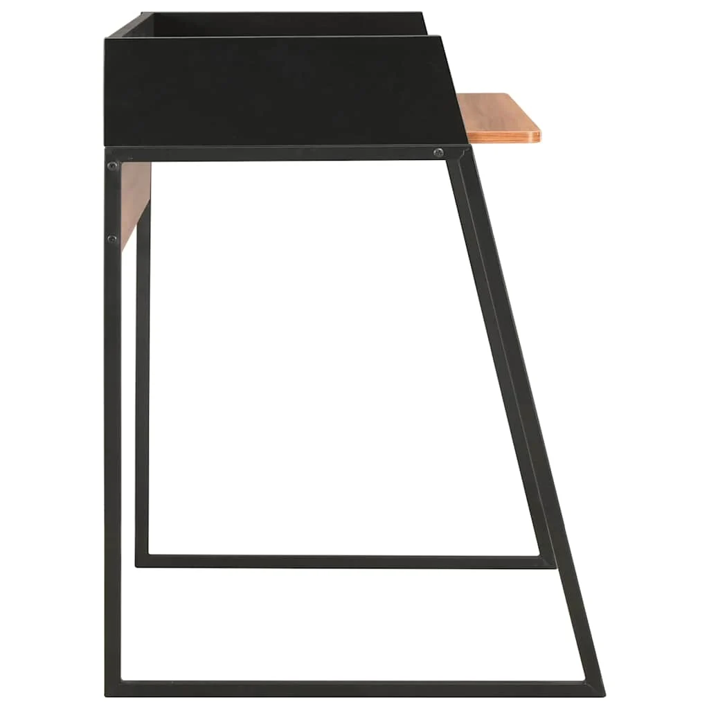 Bureau 90 x 60 x 88 cm noir et marron bois d'ingénierie – vue en situation