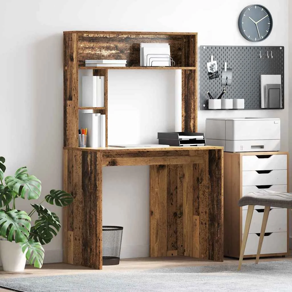 Bureau 91 x 50 x 149 cm bois ancien bois d'ingénierie – vue d’ensemble