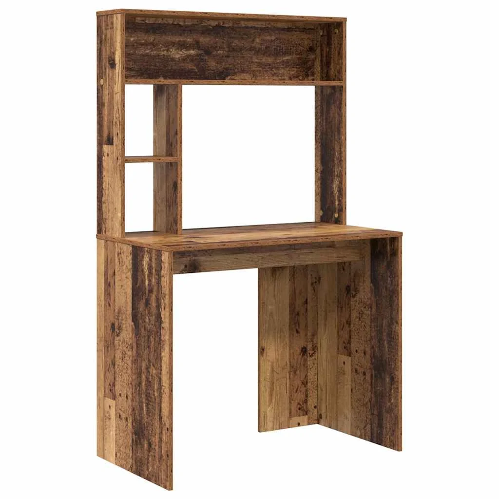 Bureau 91 x 50 x 149 cm bois ancien bois d'ingénierie – vue de côté