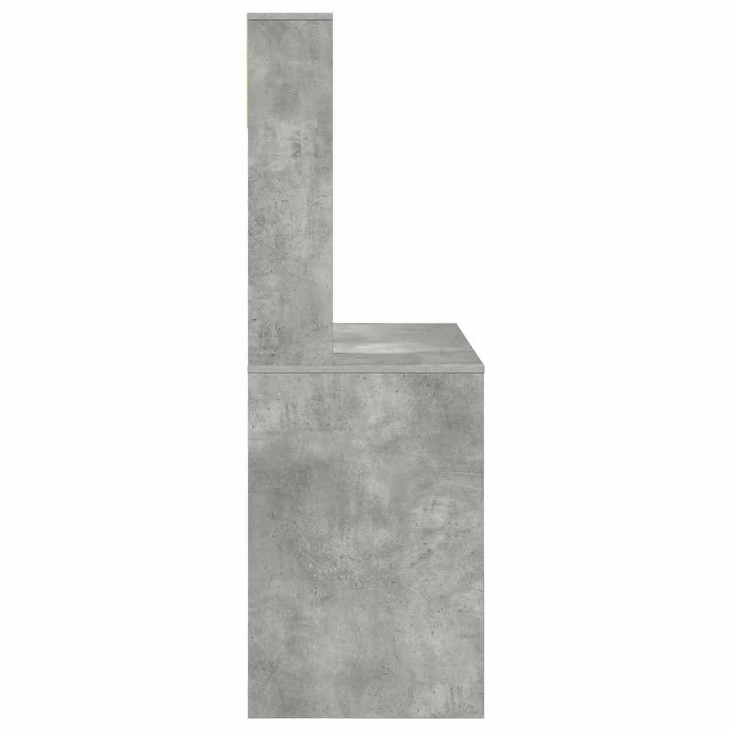 Bureau 91 x 50 x 149 cm gris béton bois d'ingénierie – vue de dos