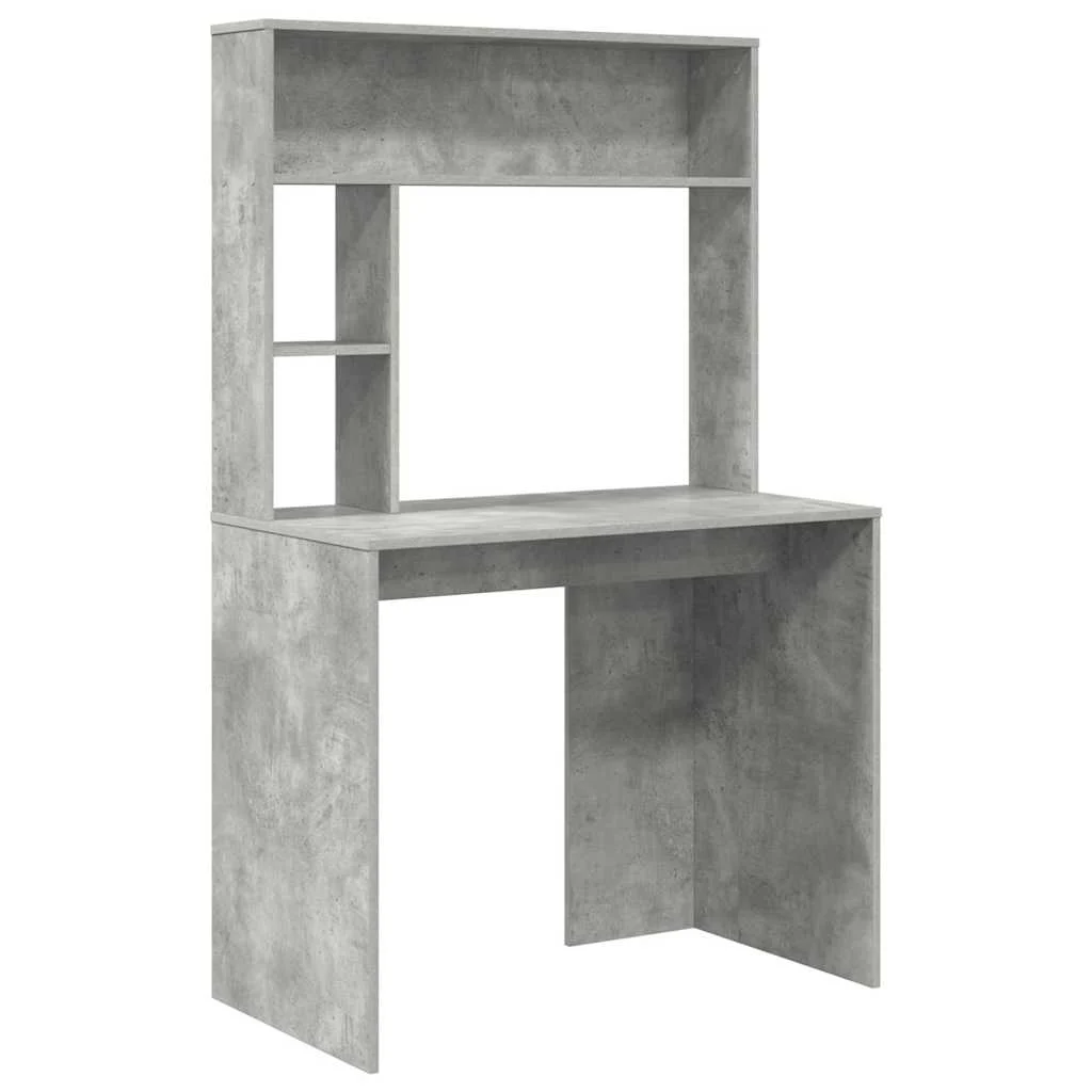 Bureau 91 x 50 x 149 cm gris béton bois d'ingénierie – vue de côté