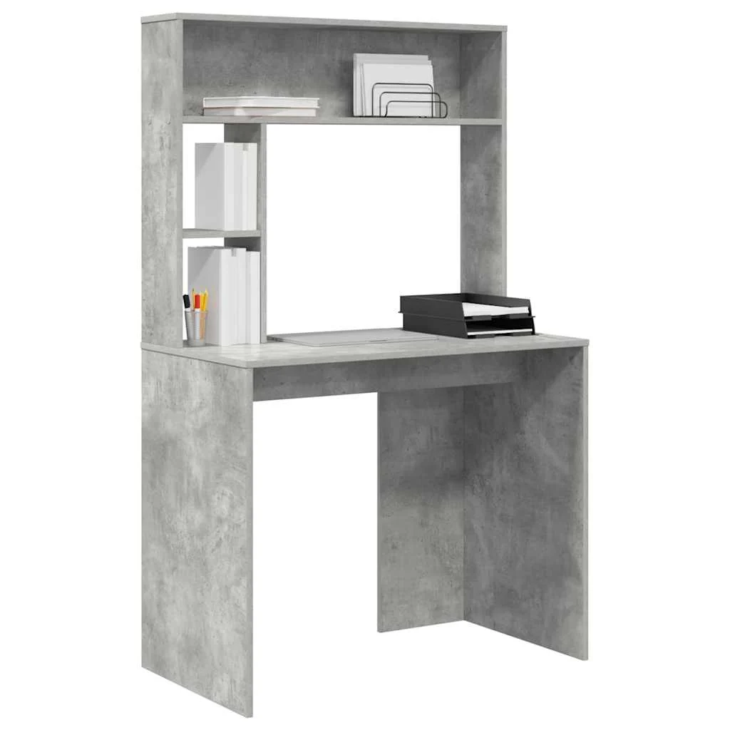 Bureau 91 x 50 x 149 cm gris béton bois d'ingénierie – vue de détail