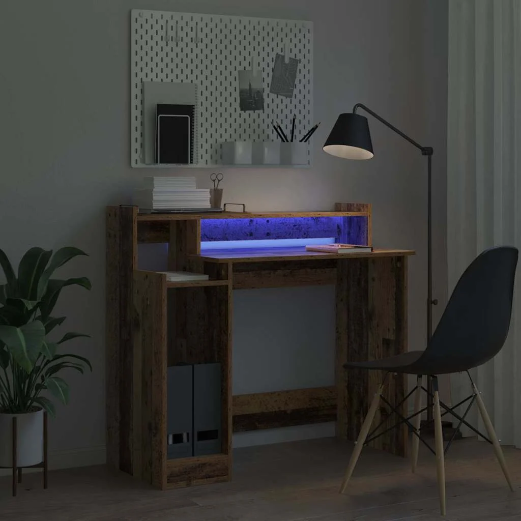 Bureau 97 x 45 x 90 cm bois ancien bois d'ingénierie – vue de dos