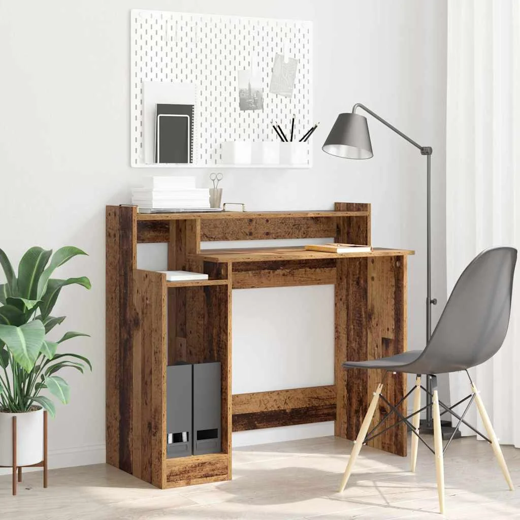 Bureau 97 x 45 x 90 cm bois ancien bois d'ingénierie – vue d’ensemble
