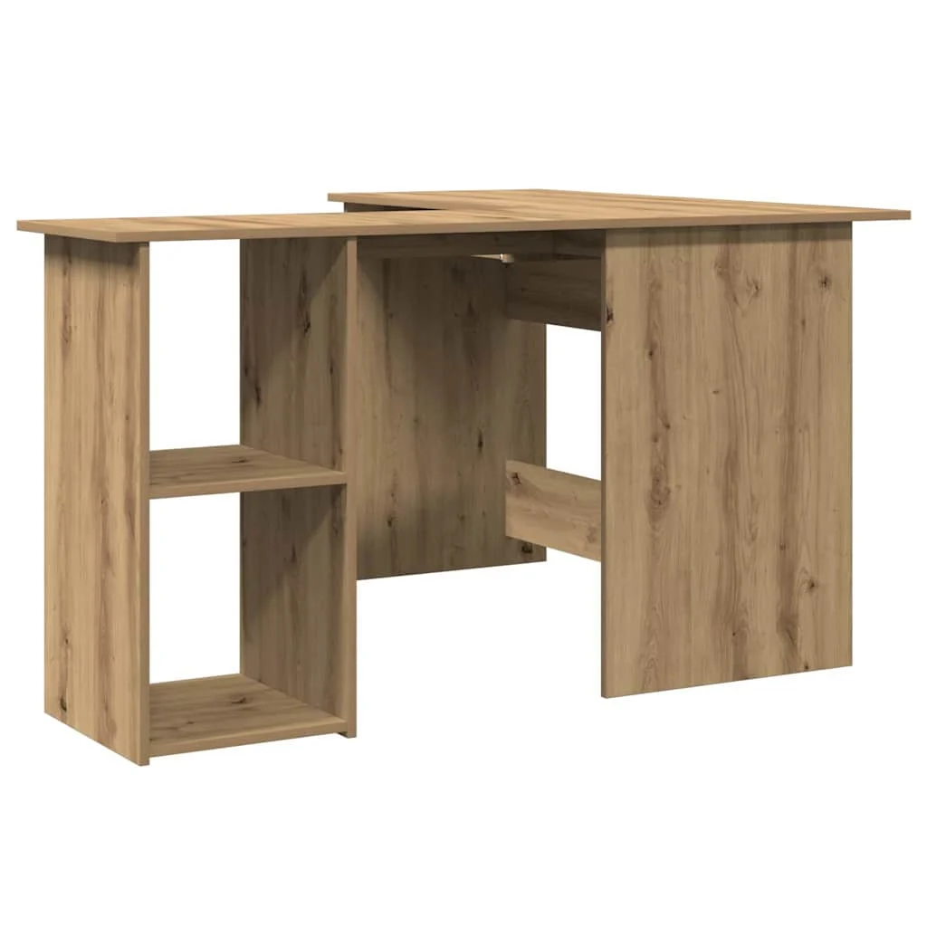 Bureau d'angle 120 x 140 x 75 cm chêne artisanal bois d'ingénierie – vue de dessus