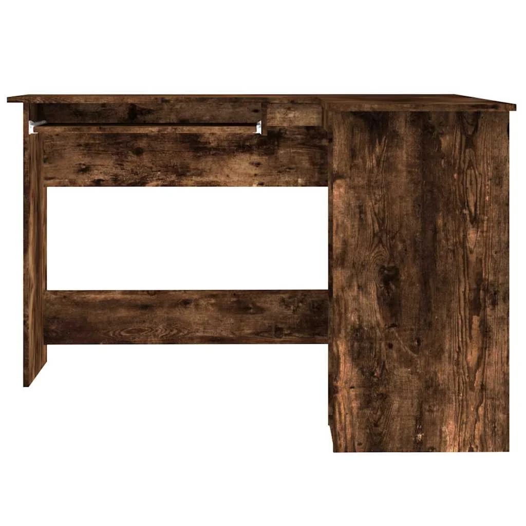 Bureau d'angle 120 x 140 x 75 cm chêne fumé bois d'ingénierie – vue de détail
