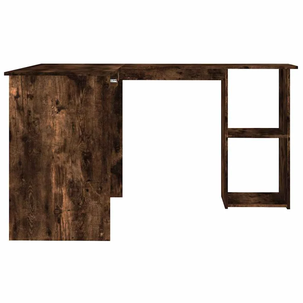 Bureau d'angle 120 x 140 x 75 cm chêne fumé bois d'ingénierie – vue en situation