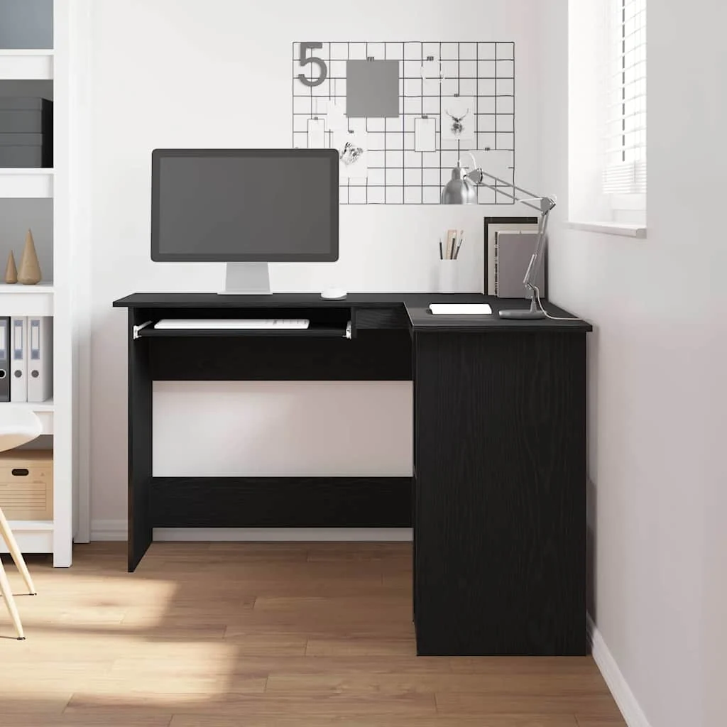 Bureau d'angle 120 x 140 x 75 cm chêne noir bois d'ingénierie – vue en situation