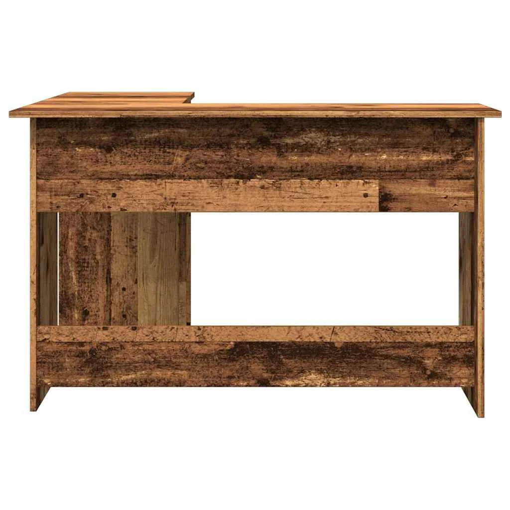 Bureau d'angle 120 x 140 x 75 cm vieux bois bois d'ingénierie – vue de dos