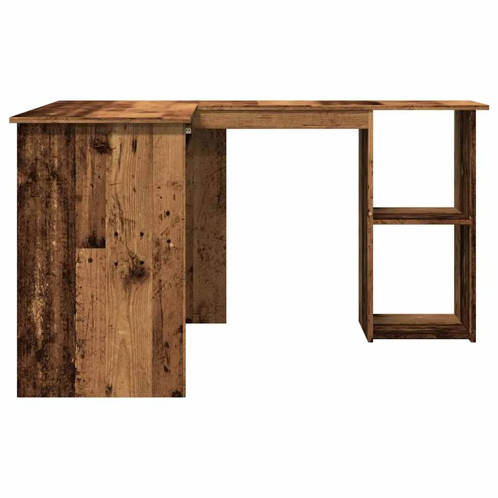 Bureau d'angle 120 x 140 x 75 cm vieux bois bois d'ingénierie – vue en situation