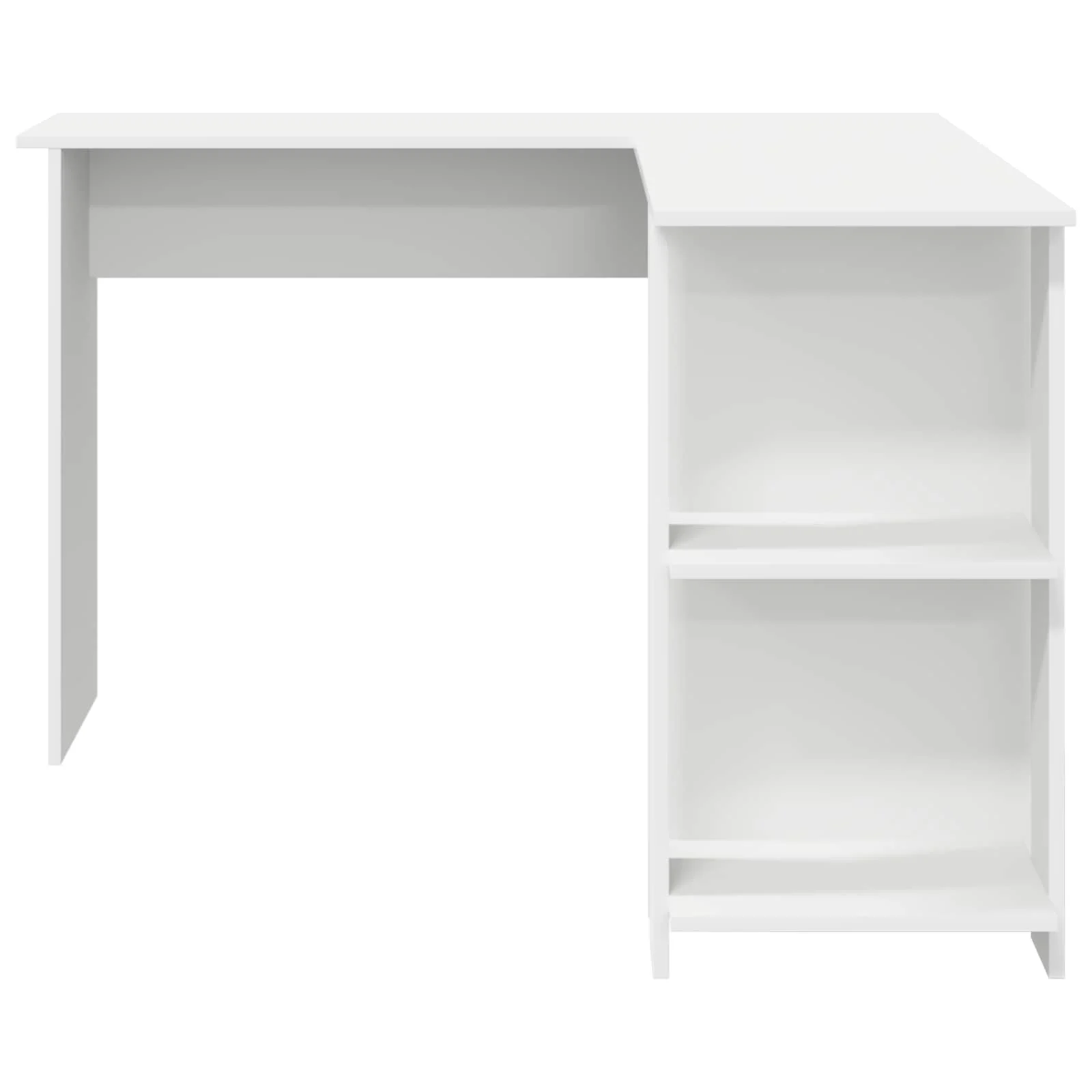 Bureau d'angle 140 x 113,5 x 75 cm blanc bois d'ingénierie – vue de dessus