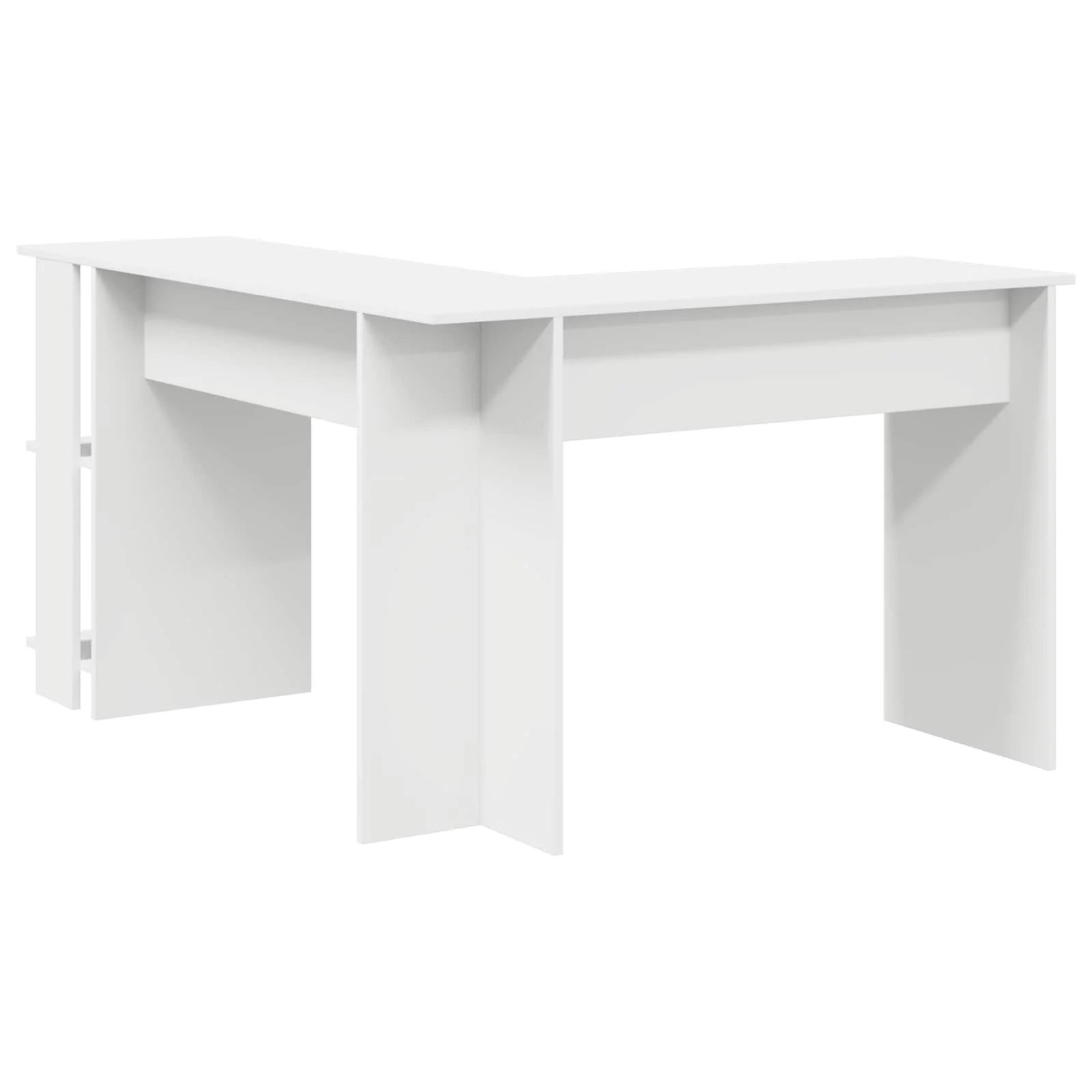 Bureau d'angle 140 x 113,5 x 75 cm blanc bois d'ingénierie – vue de dos