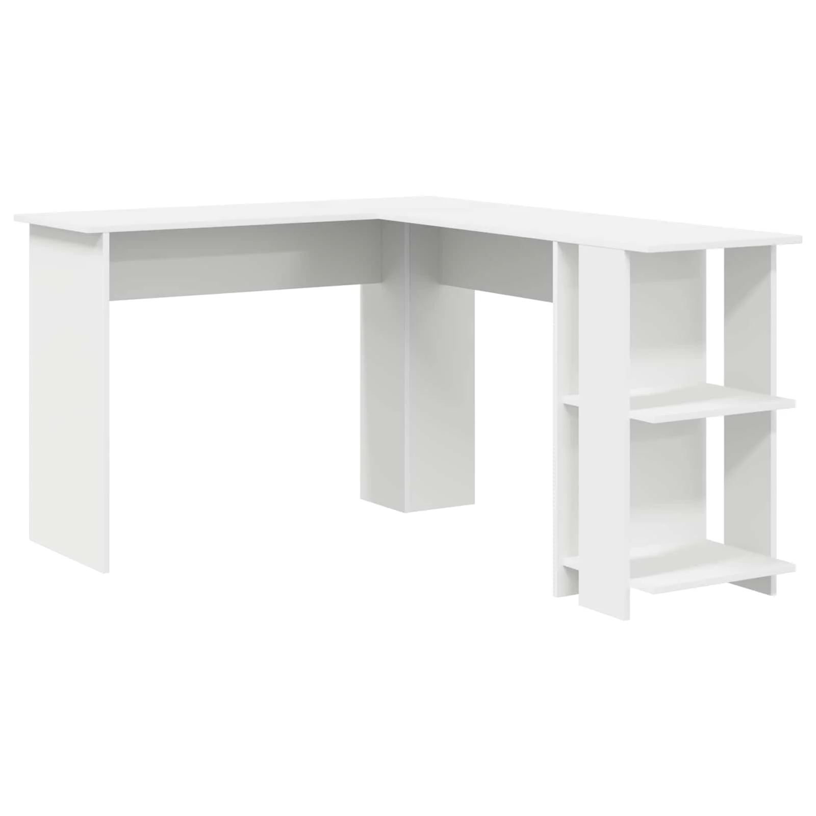Bureau d'angle 140 x 113,5 x 75 cm blanc bois d'ingénierie – vue de côté