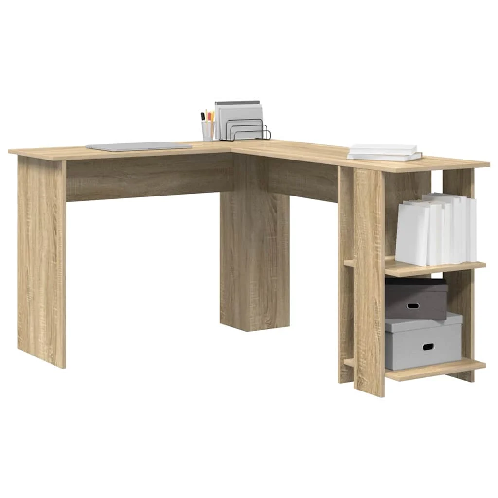 Bureau d'angle 140 x 113,5 x 75 cm chêne sonoma bois d'ingénierie – vue de détail