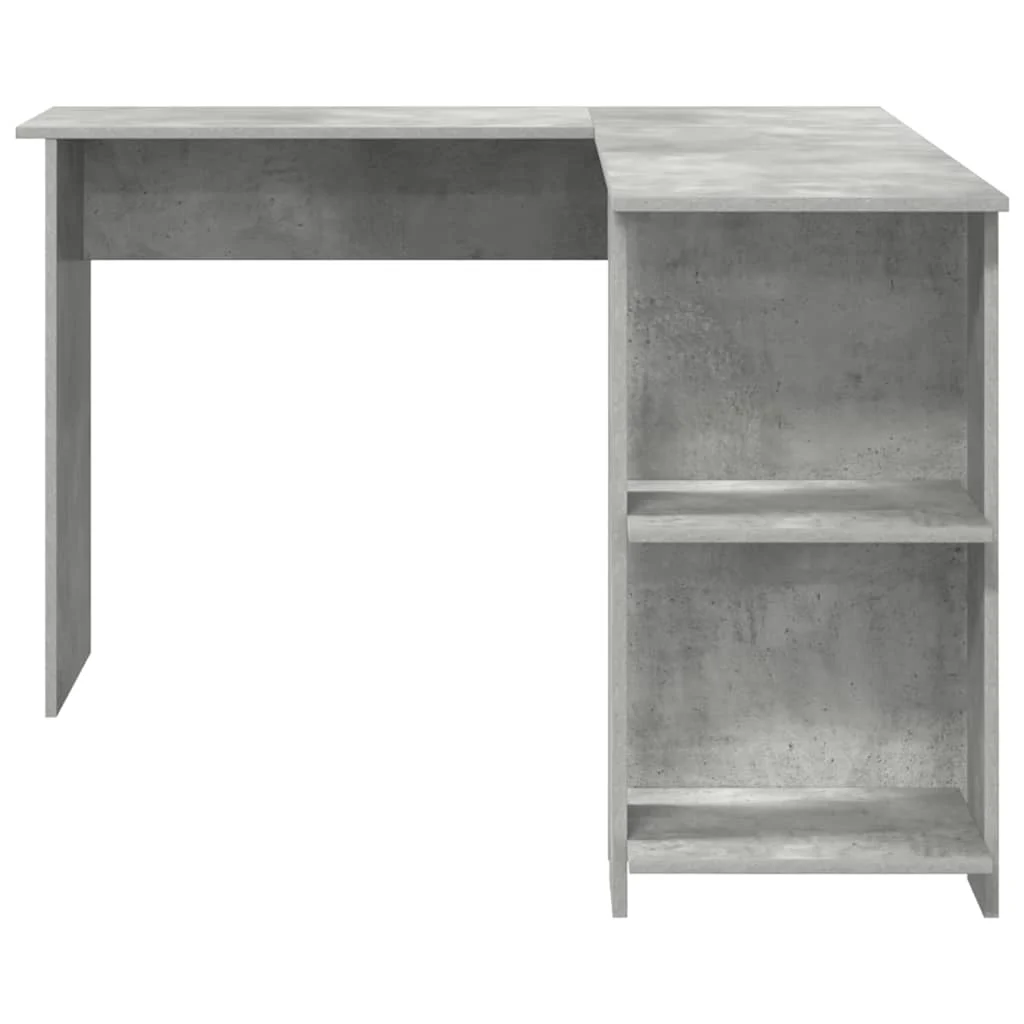 Bureau d'angle 140 x 113,5 x 75 cm gris béton bois d'ingénierie – vue de dessus