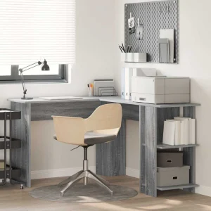 Bureau d'angle 140 x 113,5 x 75 cm sonoma gris bois d'ingénierie – vue d’ensemble