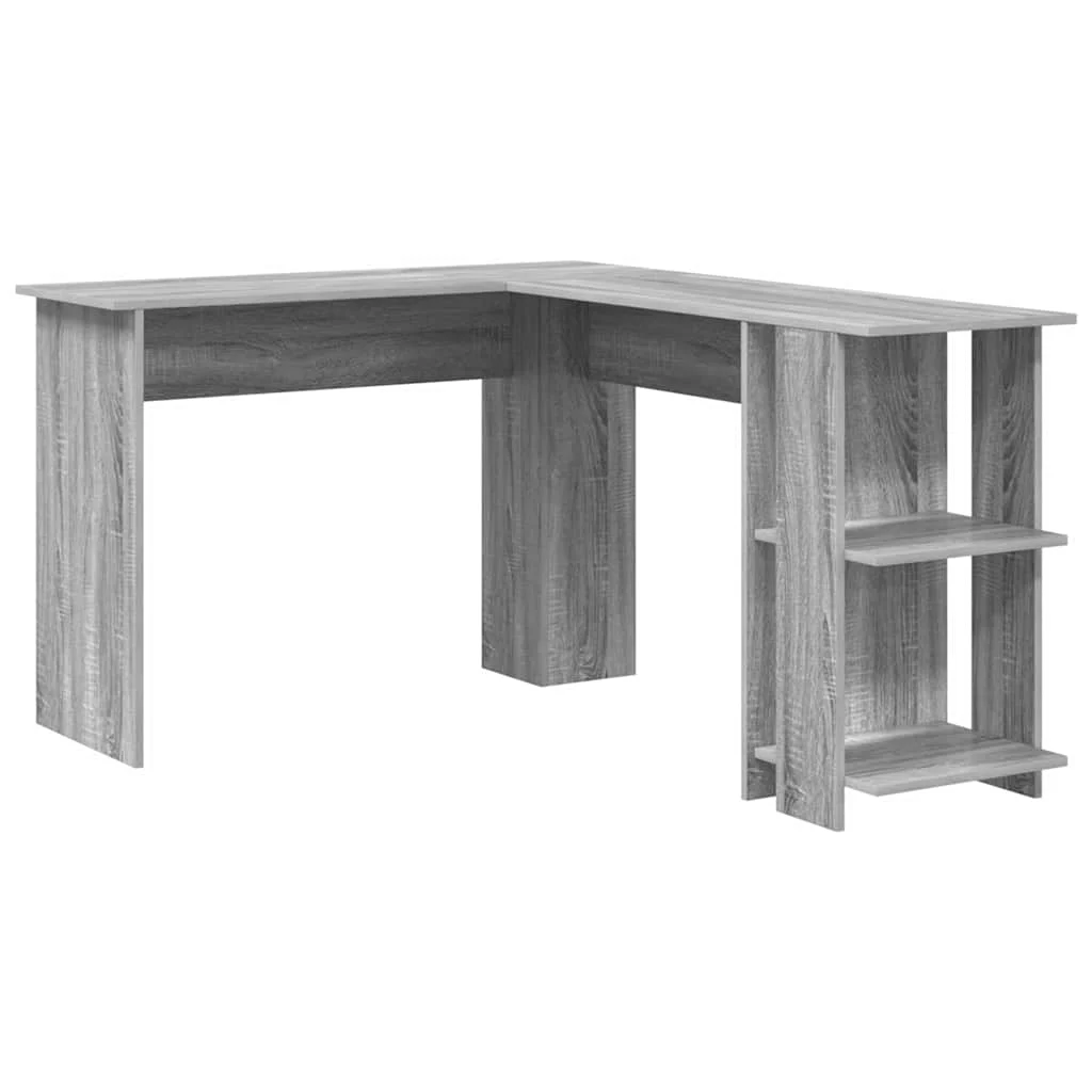 Bureau d'angle 140 x 113,5 x 75 cm sonoma gris bois d'ingénierie – vue de côté