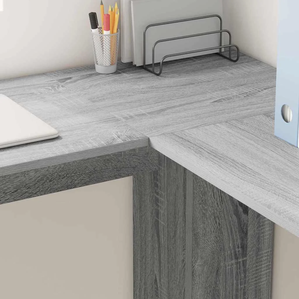 Bureau d'angle 140 x 113,5 x 75 cm sonoma gris bois d'ingénierie – vue en situation