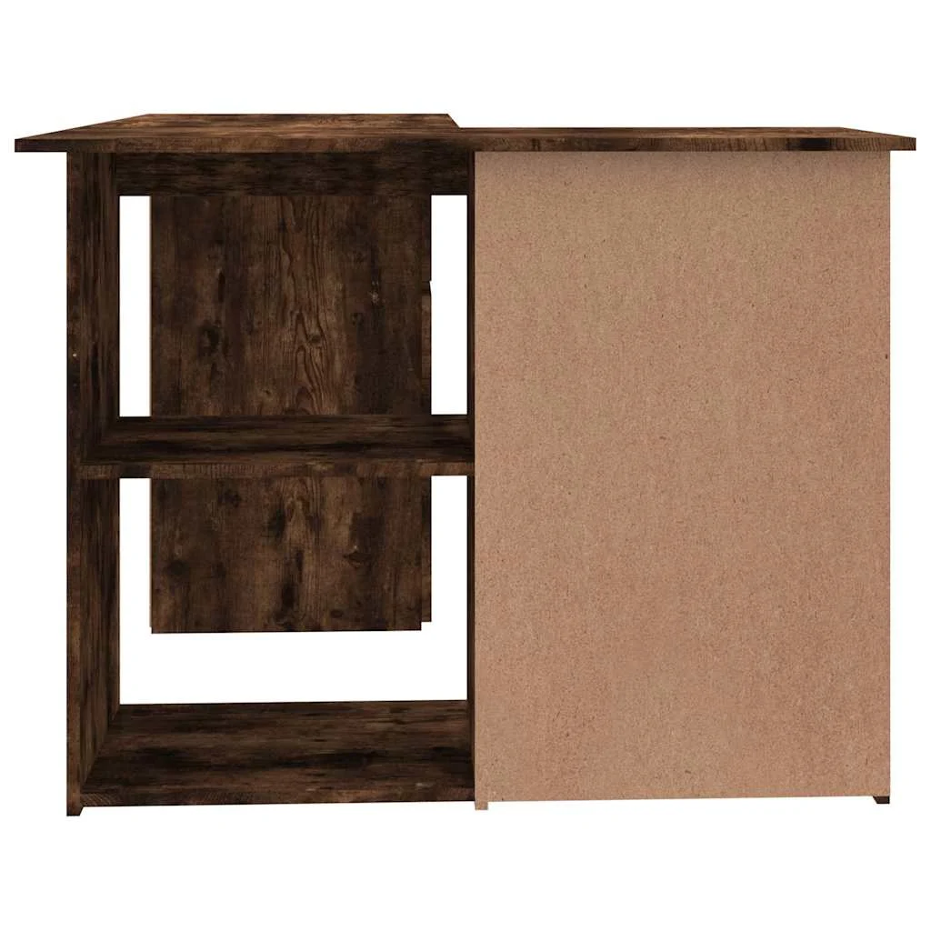Bureau d'angle 145 x 100 x 76 cm chêne fumé bois d'ingénierie – vue de dessus