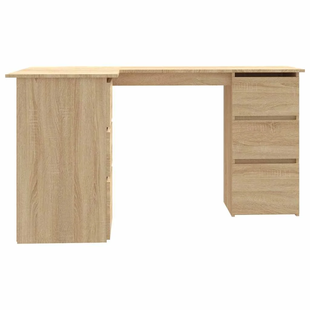 Bureau d'angle 145 x 100 x 76 cm chêne sonoma bois d'ingénierie – vue de détail