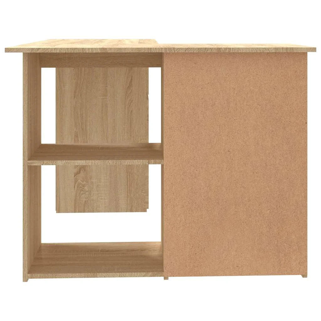 Bureau d'angle 145 x 100 x 76 cm chêne sonoma bois d'ingénierie – vue en situation