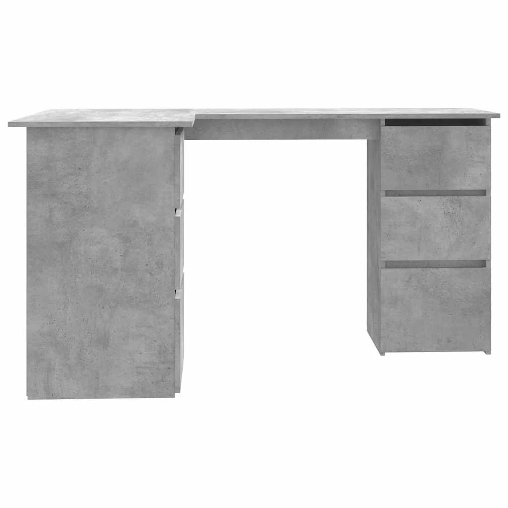 Bureau d'angle 145 x 100 x 76 cm gris béton bois d'ingénierie – vue de détail