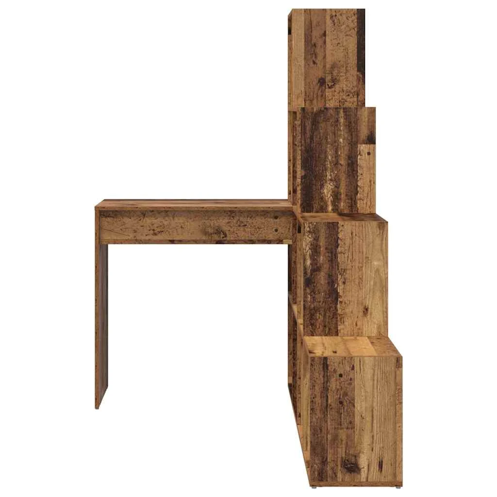Bureau d'angle 149,5 x 101,5 x 149,5 cm bois ancien bois d'ingénierie – vue de dessus
