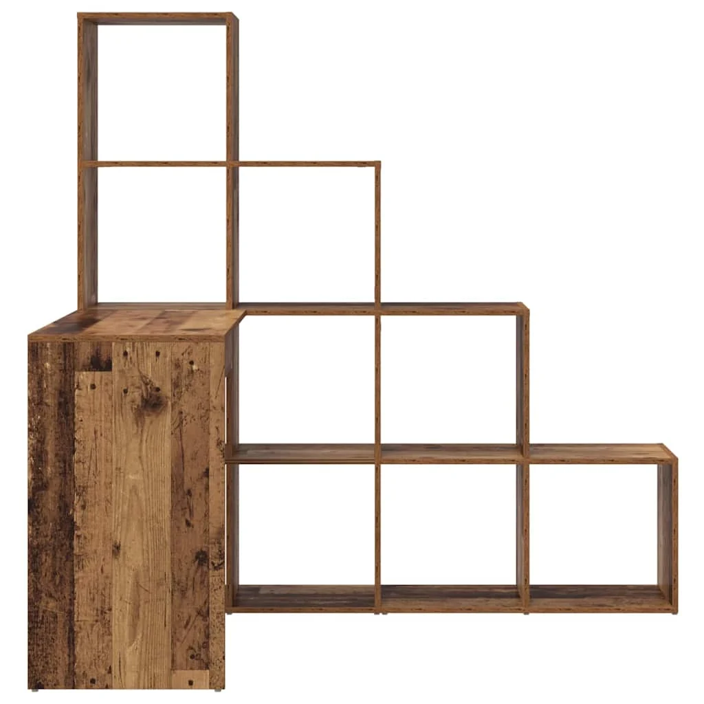 Bureau d'angle 149,5 x 101,5 x 149,5 cm bois ancien bois d'ingénierie – vue de dos