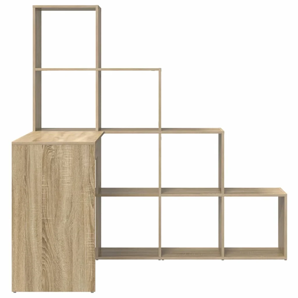 Bureau d'angle 149,5 x 101,5 x 149,5 cm chêne sonoma bois d'ingénierie – vue de dos