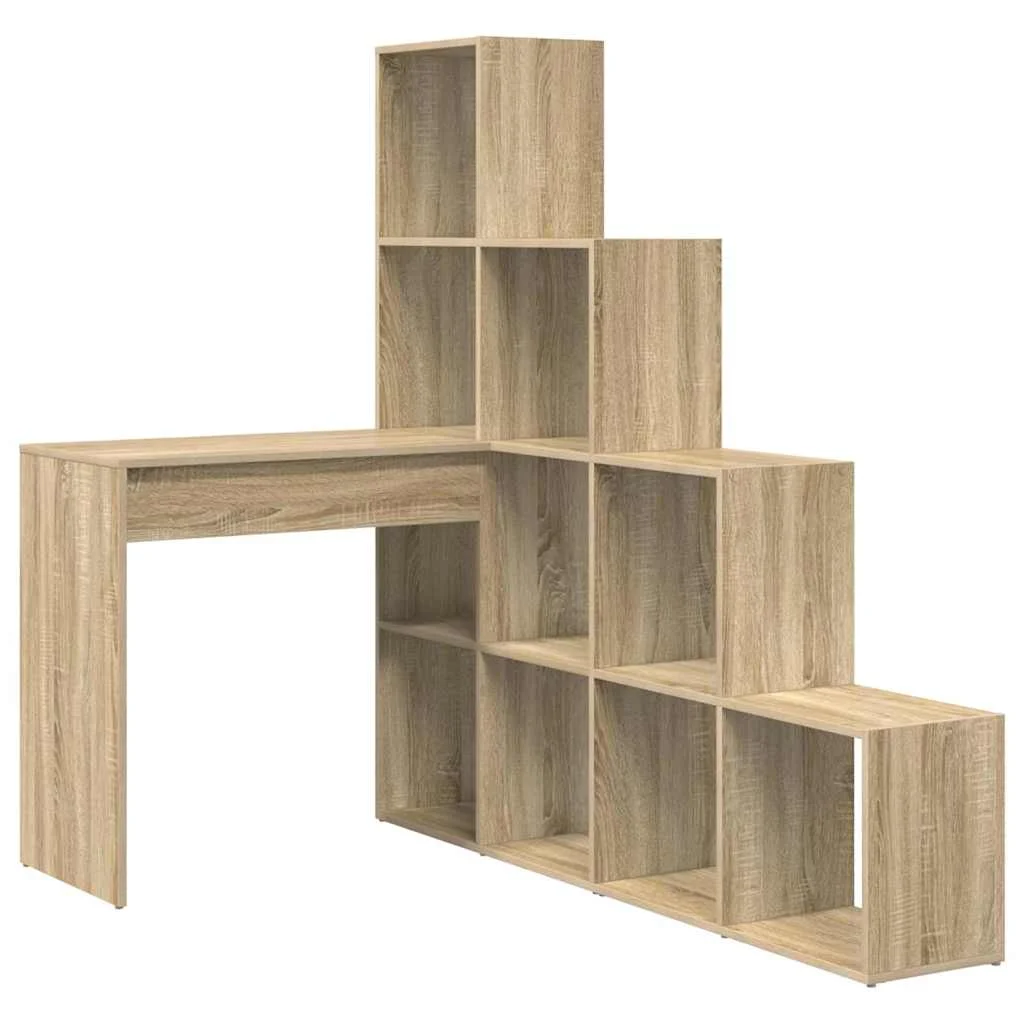 Bureau d'angle 149,5 x 101,5 x 149,5 cm chêne sonoma bois d'ingénierie – vue de côté