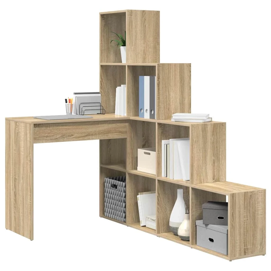 Bureau d'angle 149,5 x 101,5 x 149,5 cm chêne sonoma bois d'ingénierie – vue de détail