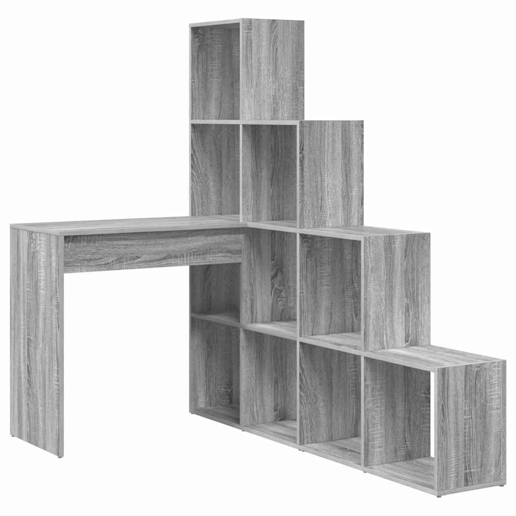 Bureau d'angle 149,5 x 101,5 x 149,5 cm sonoma gris bois d'ingénierie – vue de côté