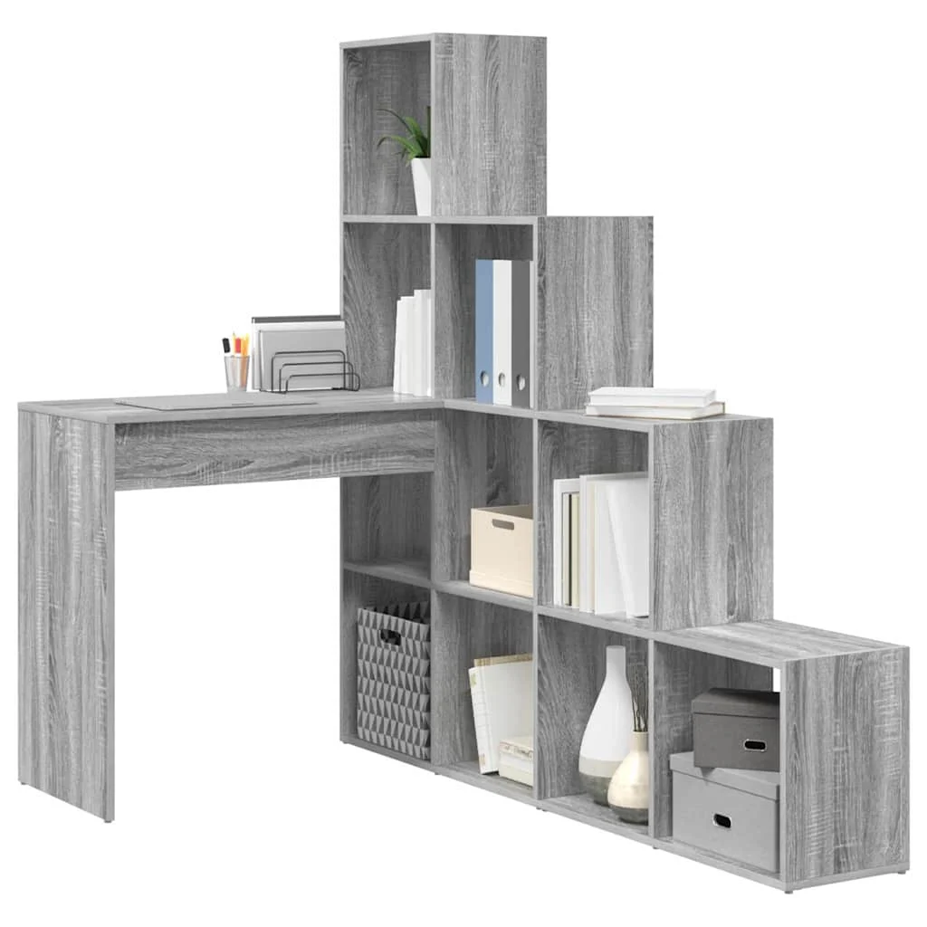 Bureau d'angle 149,5 x 101,5 x 149,5 cm sonoma gris bois d'ingénierie – vue de détail