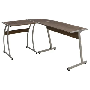 Bureau d'angle 152 x 117 x 74 cm marron bois d'ingénierie – vue d’ensemble