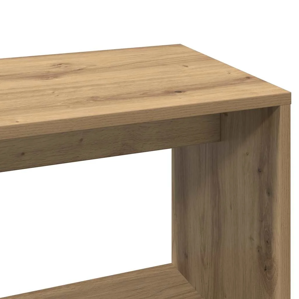 Bureau d'angle 200,5 x 50 x 76 cm chêne artisanal bois d'ingénierie – vue de dos