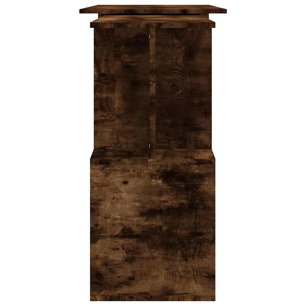 Bureau d'angle 200 x 50 x 76 cm chêne fumé bois d'ingénierie – vue de dos