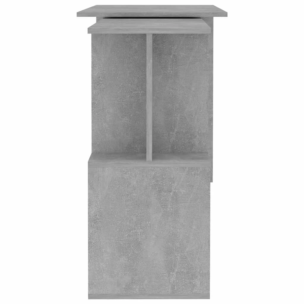 Bureau d'angle 200 x 50 x 76 cm gris béton bois d'ingénierie – vue de dessus